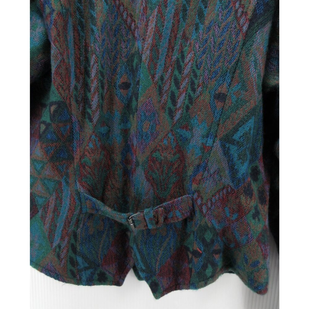 VINTAGE Geiger Blazer 38 Wool Geometric Southwestern Aztec Large - Picture 12 of 16